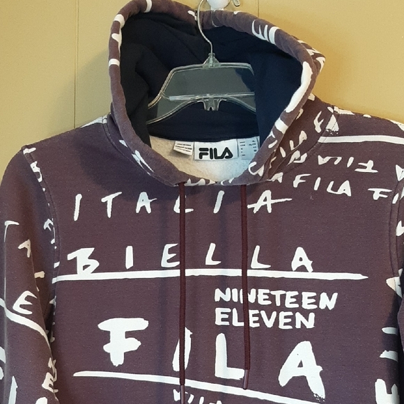 Fila Women's XL Hoodie Lavender Purple with White Graphics Fleece Lined - Picture 7 of 11